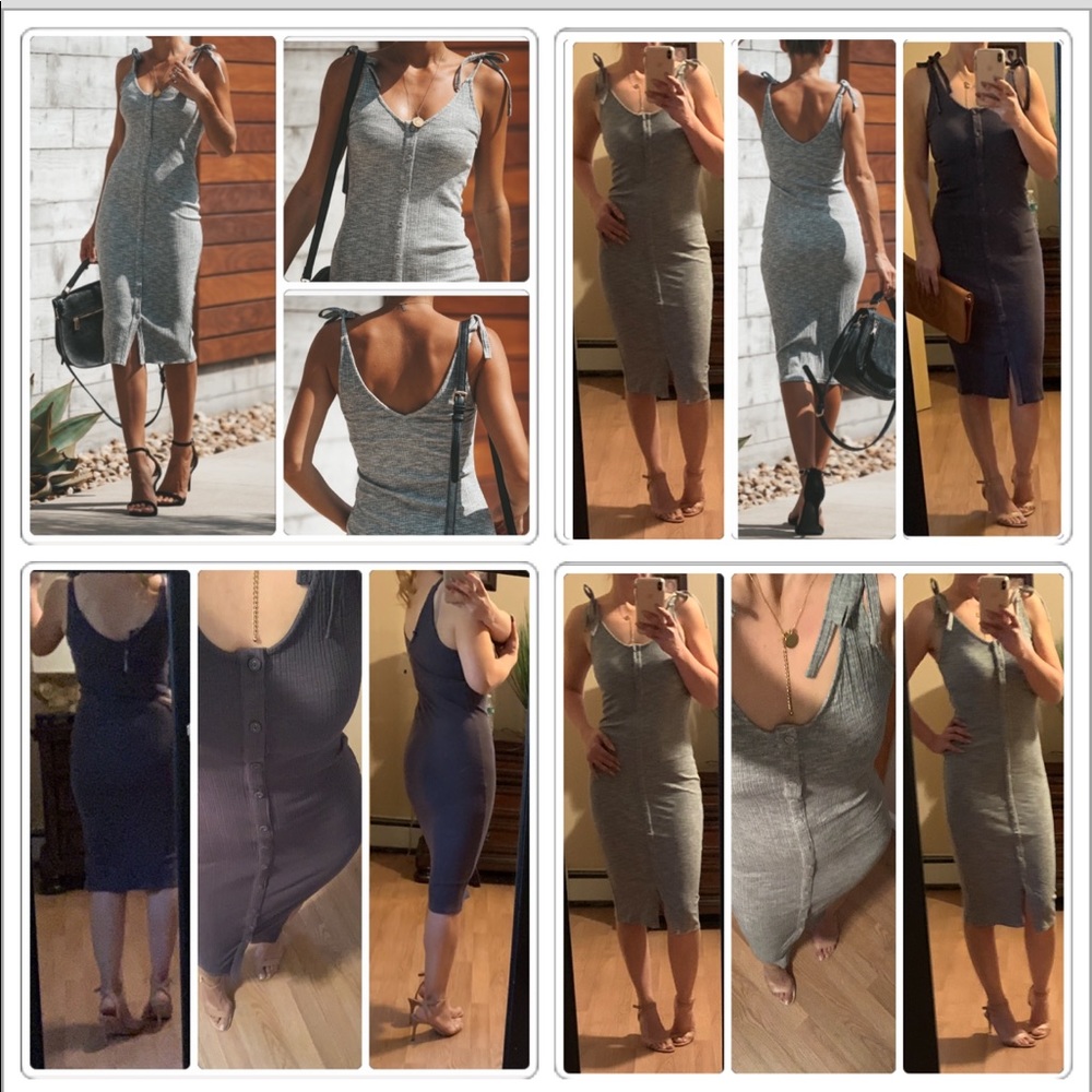 Last Beautiful Ribbed Button Down Midi Dress - image 7